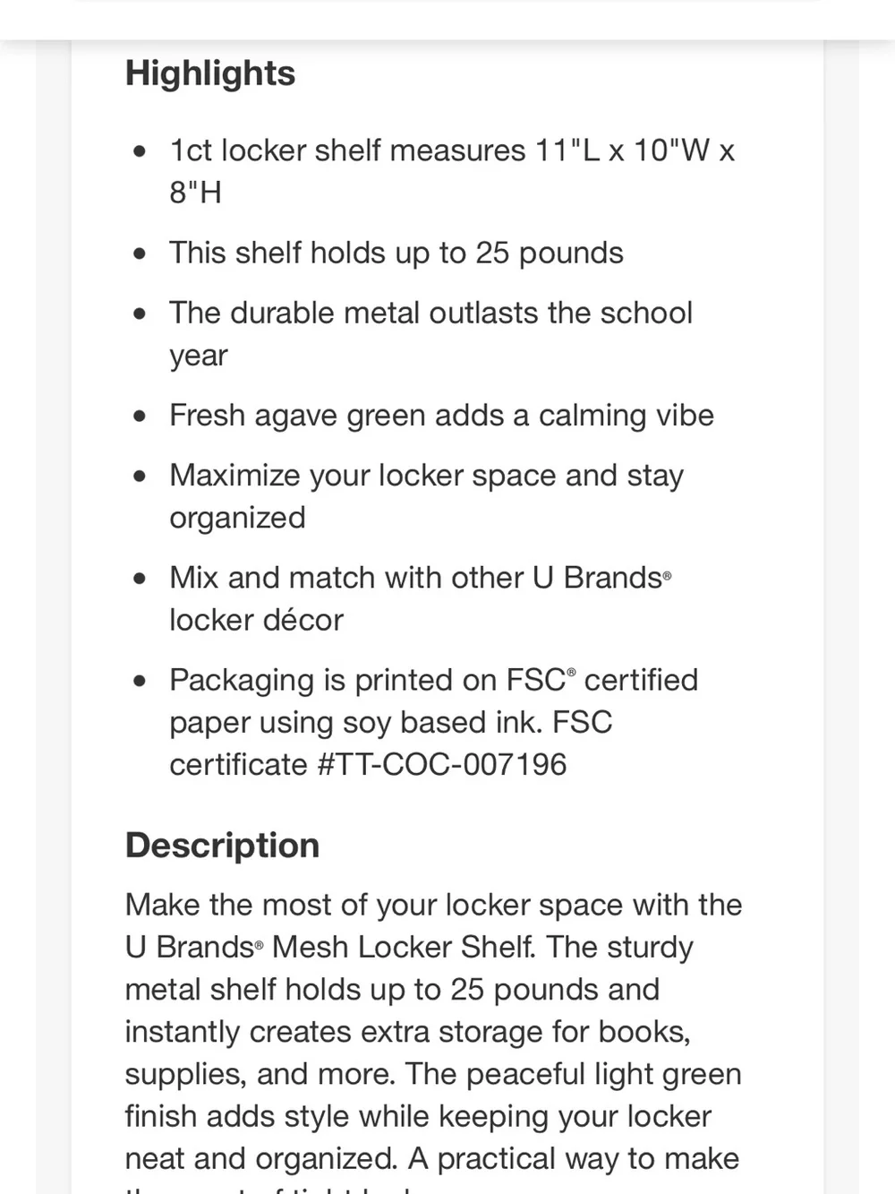 Mesh Locker Shelf - Tall 8